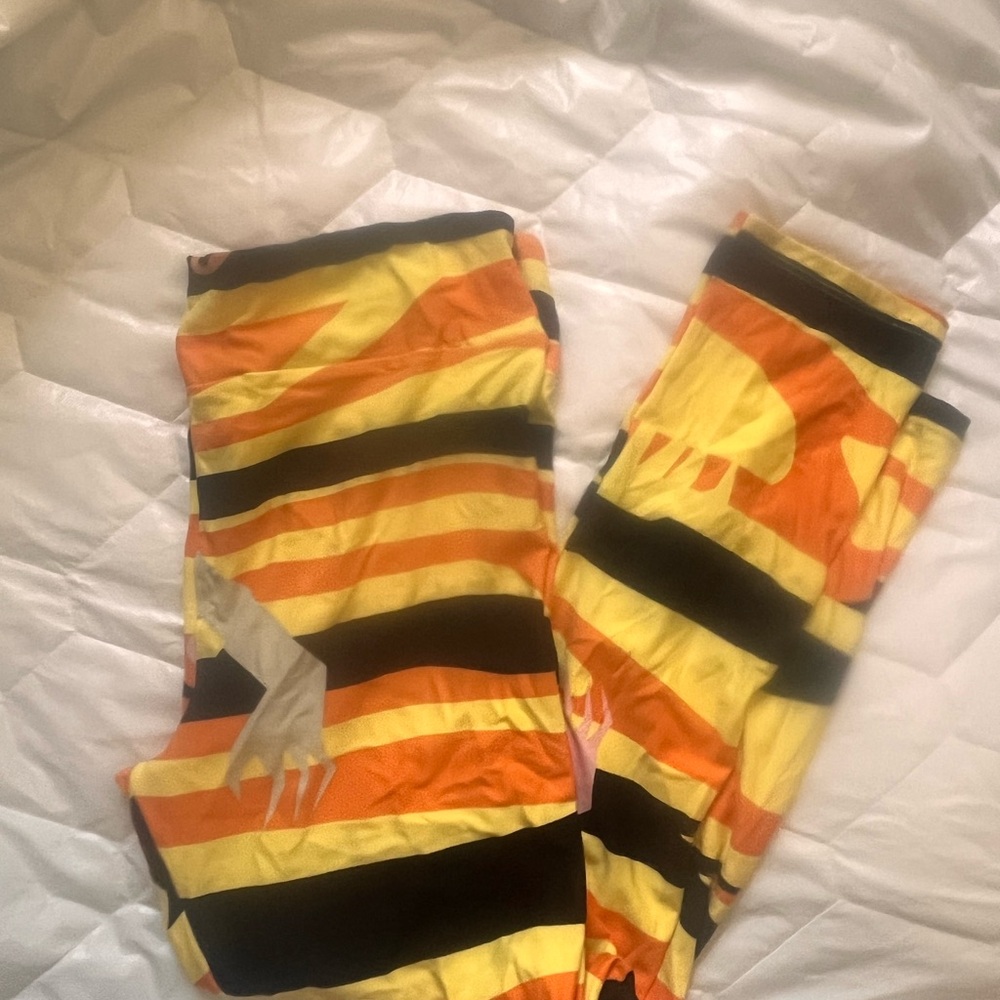Lularoe Halloween Striped Mummy Leggings